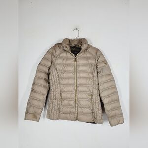 Michael Kors Beige Puffer Packable Down Jacket, Size Small